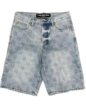 LOSTSHDWS Short En Jean À Design Embossé - Blue