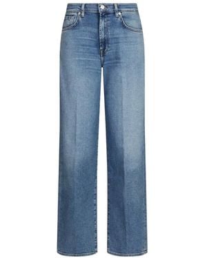 7 For All Mankind Stovepipe Straight-Leg Jeans - Blue