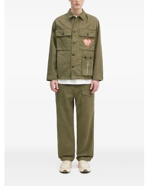 Human Made Heart-Motif Patch-Pocket Shirt Jacket - Green