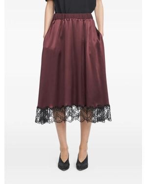 Maria McManus Lace-Trimmed Midi Skirt - Purple