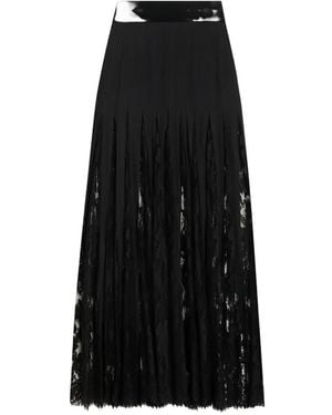 Dolce & Gabbana Chiffon Voile Calf-Length Skirt - Black
