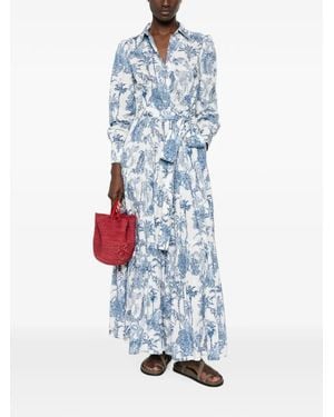 MC2 Saint Barth Jensen Graphic-Print Shirt Dress - Blue