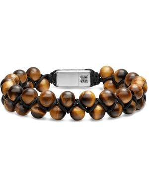 David Yurman Bracciale Intrecciato Con Perline - Bianco