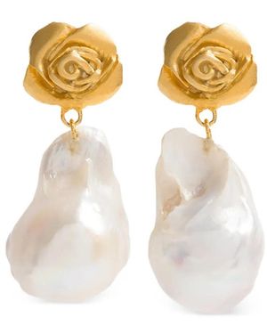 freya rose Pendientes Con Detalle De Rosa - Metálico
