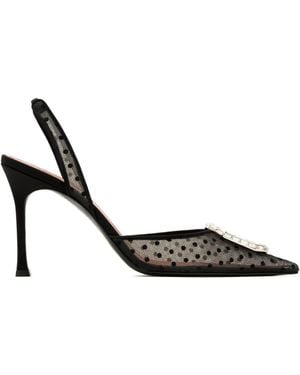 AMINA MUADDI Camelia Polka-Dot Court Shoes - Black