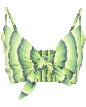 Amir Slama Striped Cropped Top - Green