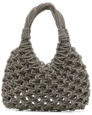 HIBOURAMA Small Vannifique Crystal-Embellished Bag - Gray
