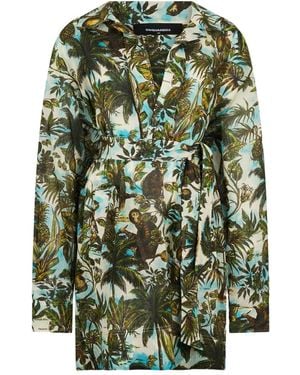DSquared² Monkey Business Graphic Dress - Green