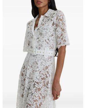 MOOS STUDIO Reverie Belted Floral-Lace Maxi Dress - Grey
