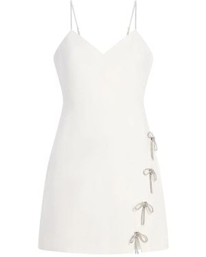 Cinq À Sept Corded Rhinestone Bow Rella Dress - White