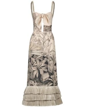 Johanna Ortiz Invictus Graphic-Pattern Midi Dress - White