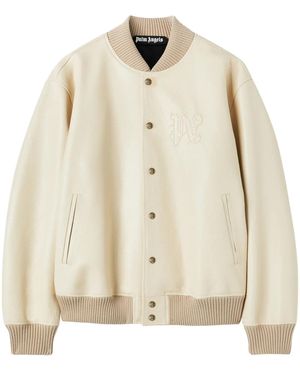 Palm Angels Leather Jackets - Natural