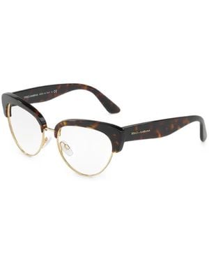 Dolce & Gabbana Tortoiseshell-Effect Cat-Eye Frame Glasses - White