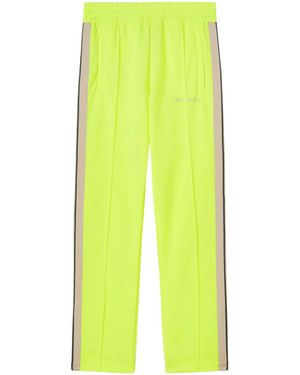 Palm Angels Neon Logo Print Trousers - Yellow