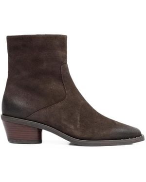Ash Hasley Stud-Embellished Ankle Boots - Brown