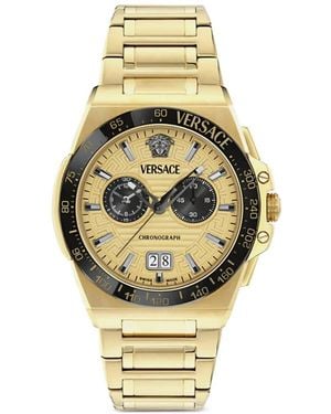 Versace Greca Reaction 43Mm Watch - Metallic