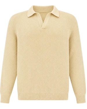 Paul & Shark Waffle-Knit Polo Shirt - Natural