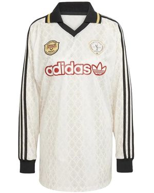 adidas Retro Sports Cricket-Inspired Long-Sleeve Jersey - White