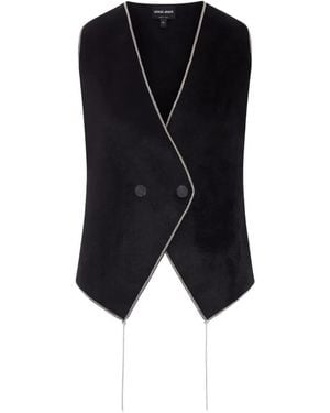 Giorgio Armani Chain-Trim Double-Breasted Waistcoat - Black