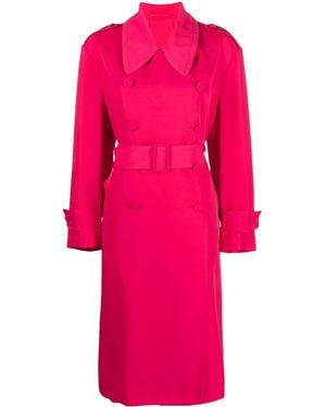 Paltò Oversized-Collar Trench Coat - Pink