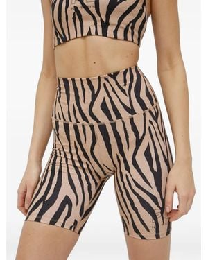 P.E Nation Pantalones Cortos De Compresión Con Estampado De Cebra - Neutro