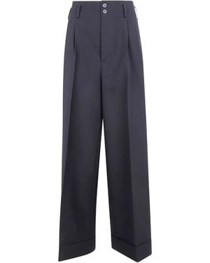 Ibrigu Cuffed Pleated Trousers - Blue