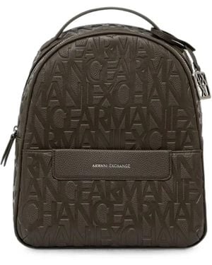ARMANI EXCHANGE Logo-Debossed Pebbled Backpack - Green
