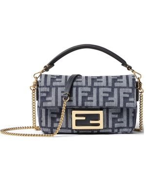 Fendi Mini Baguette Chain Tote Bag - Blue