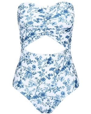 DAZE DAYZ Lavienbleu Floral-Print Cut-Out Swimsuit - Blue
