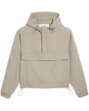 Ami Paris Hooded Windbreaker - Natural