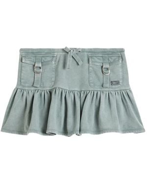 Juicy Couture Falda Con Volantes Y Efecto Lavado - Verde