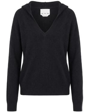 Sa Su Phi Cashmere V-Neck Hoodie - Blue