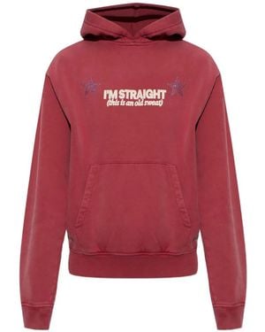 Carne Bollente Crystal-Embellished Graphic Hoodie - Red