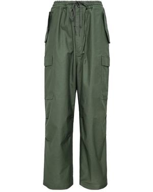 Junya Watanabe Cargo-Pocket Urethane Pants - Green