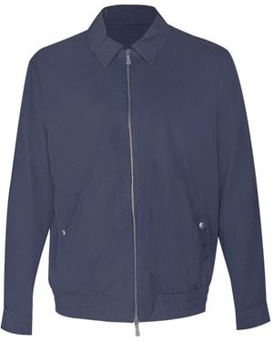 Eleventy Zip-Fastening Bomber Jacket - Blue