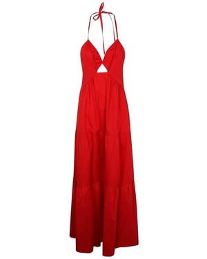Twinset Cut-Out Maxi Dress - Red