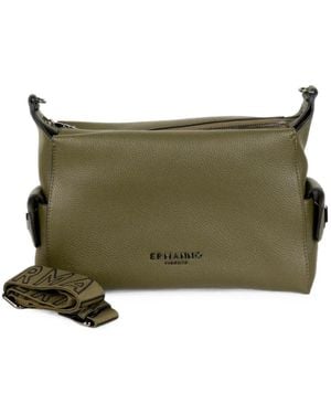 ERMANNO FIRENZE Logo-Print Pebbled-Effect Shoulder Bag - Green