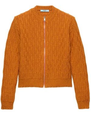 Prada Wool And Alpaca Cardigan - Orange