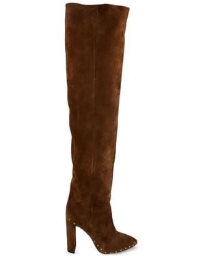 Saint Laurent Stiefel Aus Wildleder - Braun