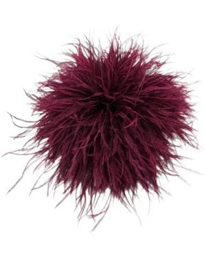 Essentiel Antwerp Spilla Kurdy Con Piume Di Struzzo - Viola