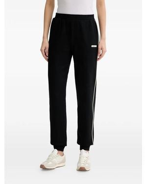 Guess Logo-Patch Side-Stripe Track Trousers - Black