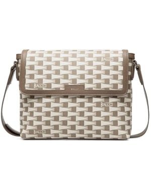 Bally Pennant Flap Crossbody Bag - White