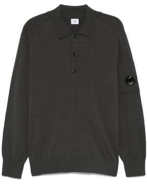 C.P. Company Poloshirt Mit Linsen-Detail - Schwarz