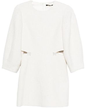 Maje Cut-Out Bow Cotton Mini Dress - White