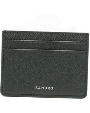 Sandro Logo-Print Card Holder - Grey