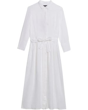 Brooks Brothers Belted Midi Shirt Dress - White