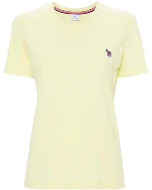 Paul Smith Zebra-Patch Cotton T-Shirt - Yellow