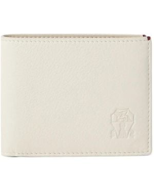 Brunello Cucinelli Logo-Debossed Leather Wallet - Natural