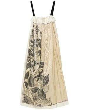 Tela D.Erin Floral-Print Midi Dress - Metallic