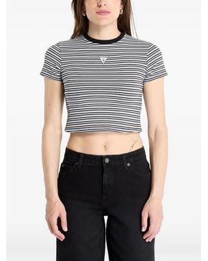 Guess Go Core Stripe-Print T-Shirt - Gray